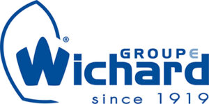Wichard Group logo in blue, featuring a stylized "W" within a shield-like outline, the words "Groupe Wichard," and "since 1919" below the main text.