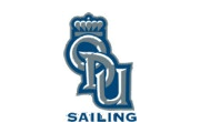Logo with the letters 'ODU' in blue and white, a crown above the 'O,' and the word 'SAILING' below, representing Old Dominion University Sailing.