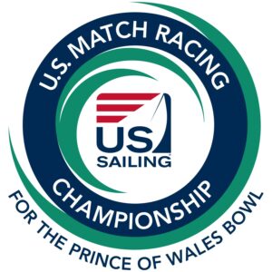 The logo for the U.S. Match Racing Championship features the US Sailing emblem inside a circular design, with text reading "U.S. Match Racing Championship for the Prince of Wales Bowl.