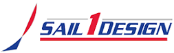 Sail1Design logo with a red and blue stylized sail and the text 